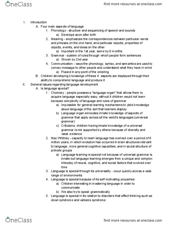 PSY BEH 115D Chapter Notes - Chapter 6: Universal Grammar, Standardized Test, Noam Chomsky thumbnail
