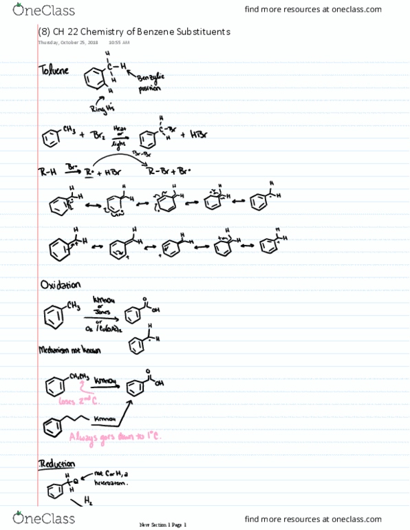 CHEM 40C Lecture Notes - Lecture 8: Benzene thumbnail