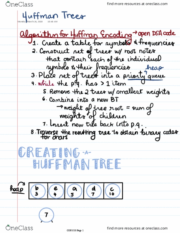COP 3530 Lecture 4: Huffman Trees thumbnail