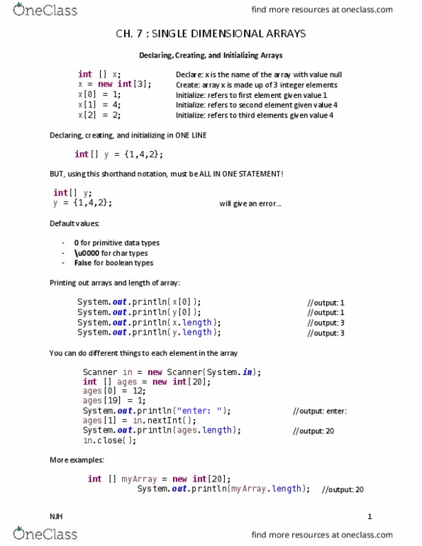 COSC 111 Lecture Notes - Lecture 15: Boeing 737 Max, Method Stub, Array Data Structure thumbnail