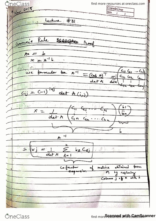 MATH136 Lecture 31: Math136Lec31- revisiting cramer's rule (proof) cover image