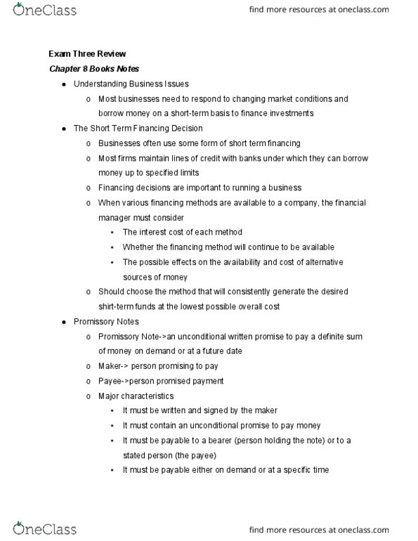 ACCT 2001 Lecture Notes - Lecture 24: Promissory Note, Weighted Arithmetic Mean, Current Asset thumbnail