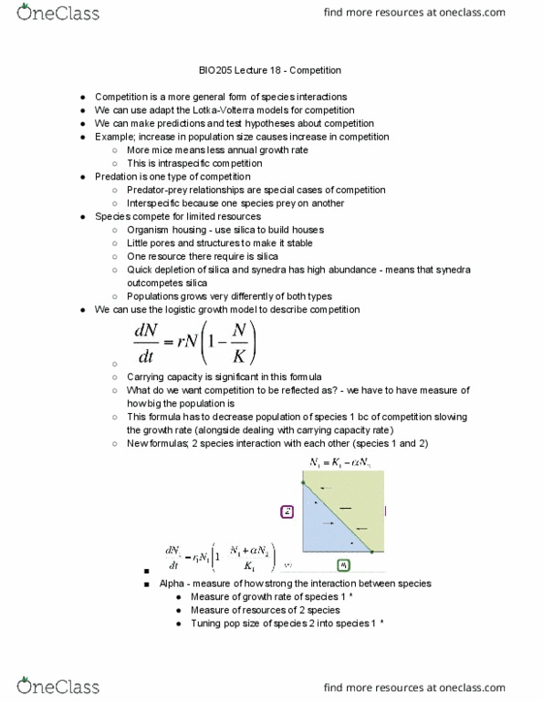 BIO205H5 Lecture Notes - Lecture 18: Logistic Function, Intraspecific Competition, Carrying Capacity thumbnail