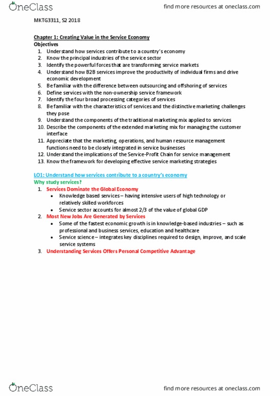 MKTG3311 Chapter Notes - Chapter 1: Human Resource Management, Marketing Mix, Offshoring thumbnail