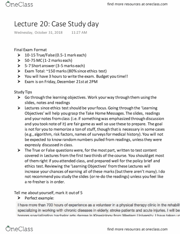 Kinesiology 3421A/B Lecture Notes - Lecture 20: 2Pm, Low-Density Lipoprotein, Blood Sugar thumbnail