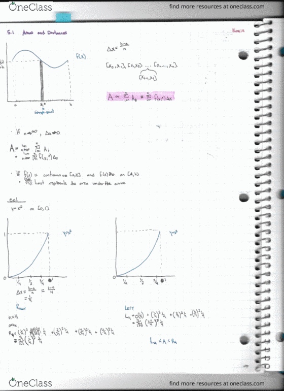 Calculus 1000A/B Lecture 42: 5.1 Areas and Distances cover image