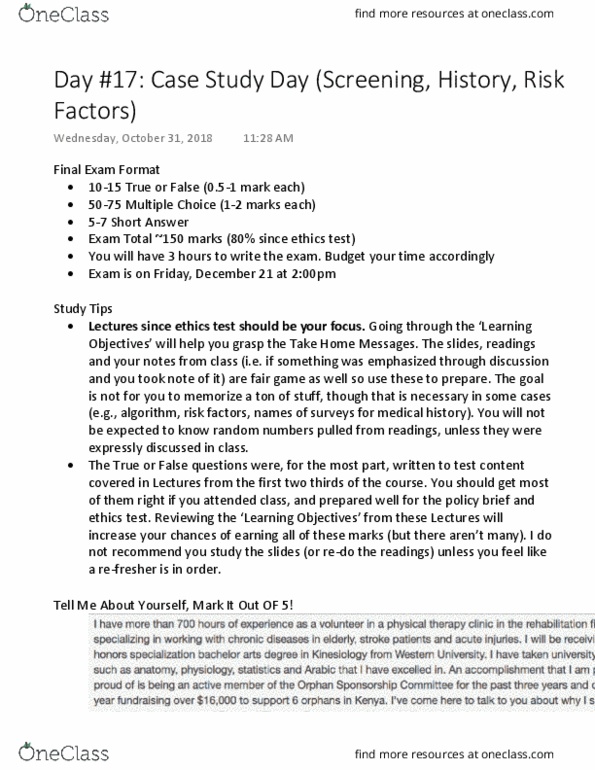 Kinesiology 3421A/B Lecture Notes - Lecture 17: Statin, Dyslipidemia, Prediabetes thumbnail