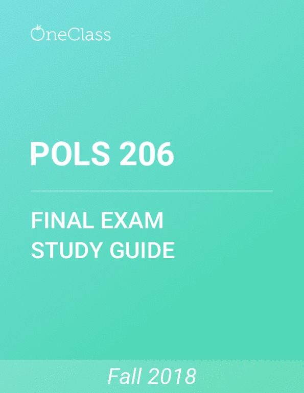 Pols Study Guide Comprehensive Final Exam Guide United States Se Oneclass