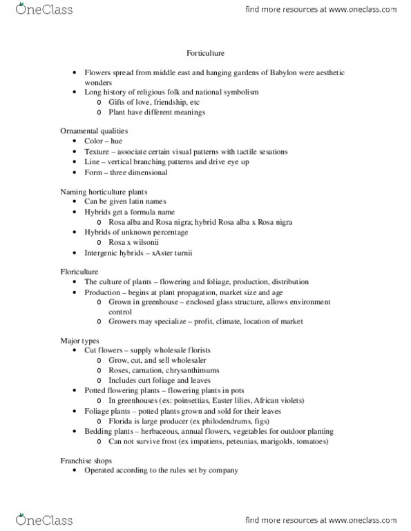 Biology 2217B Lecture Notes - Floriculture thumbnail