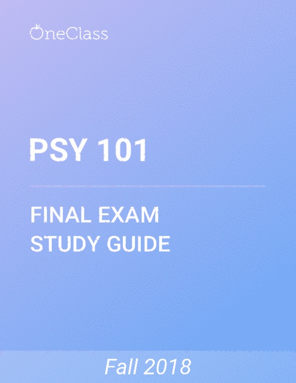 PSY 101 Study Guide - Comprehensive Final Exam Guide - Page 3 ...