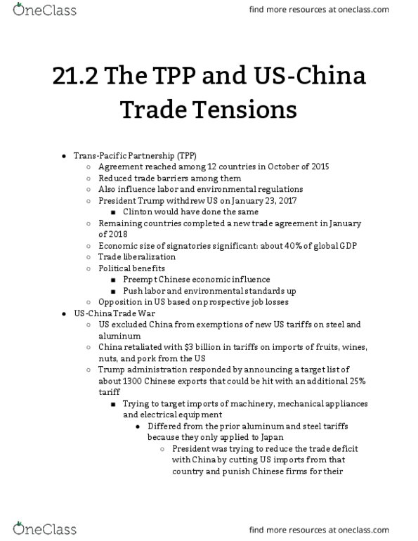 GOV 312L Lecture Notes - Lecture 21: Preempt, Free Trade thumbnail