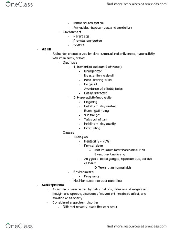 PSYCH 1100 Lecture Notes - Lecture 39: Basal Ganglia, Mirror Neuron, Fidgeting cover image