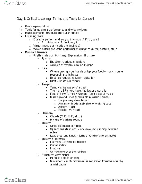 MUS-L 121 Lecture Notes - Lecture 1: Vibrato thumbnail