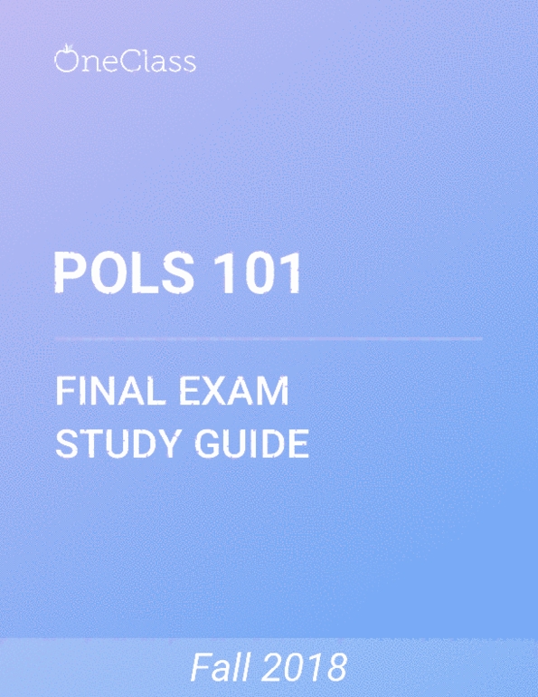 POLS 101 Study Guide - Comprehensive Final Exam Guide - Holland, United ...