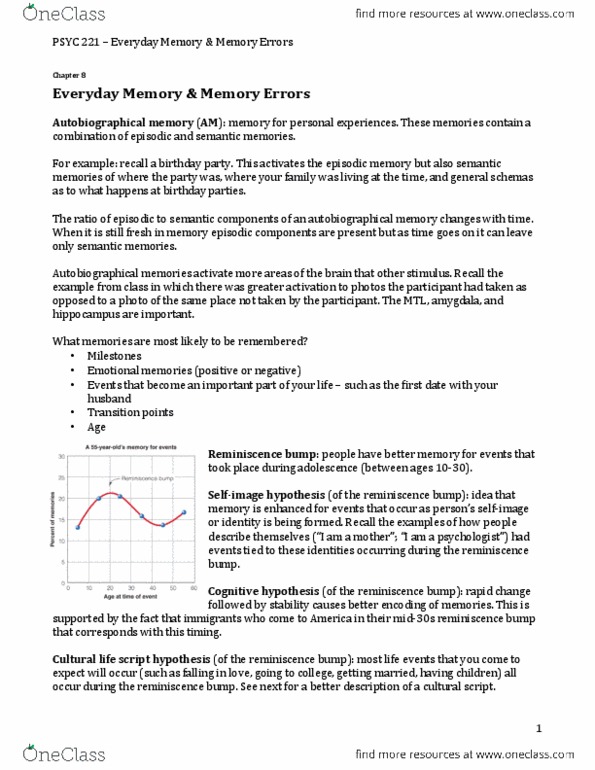 PSYC 221 Chapter Notes -Interference Theory, Positive Feedback, Cognitive Interview thumbnail