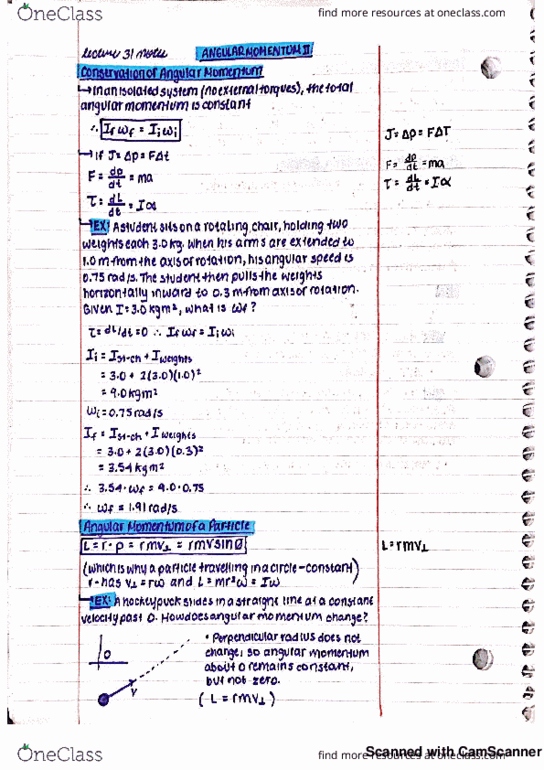 PHYSICS 1D03 Lecture 34: PHYSICS 1D03 - Lecture 31 - Angular Momentum II cover image