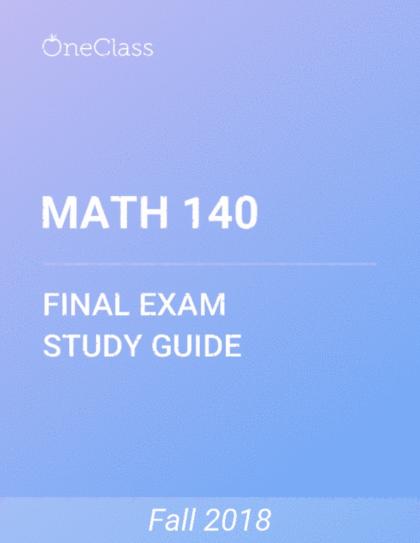 Math 140 study guide comprehensive final exam guide trigonometric
