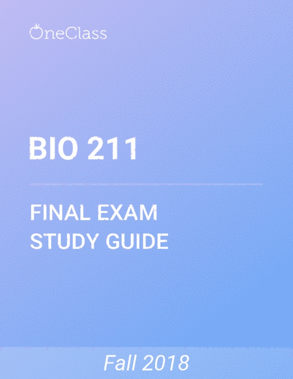 BIO 211 Study Guide - Comprehensive Final Exam Guide - Skeletal Muscle ...