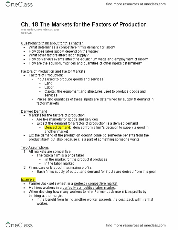 ECON 2010 Lecture Notes - Lecture 35: Farmer Jack, Market Power, Perfect Competition thumbnail