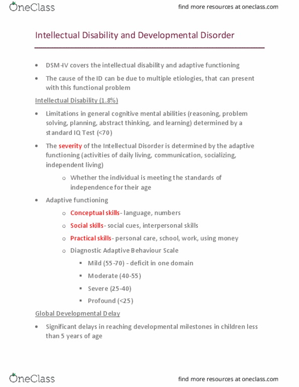 PSYC 4460 Lecture Notes - Lecture 5: Social Skills, Fetal Alcohol Spectrum Disorder, Hypopigmentation thumbnail