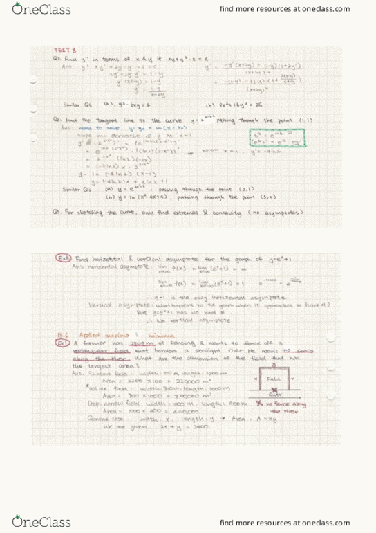 MATH 126 Lecture 26: Test 3 & 13.6 Applied Maxima &Minima cover image