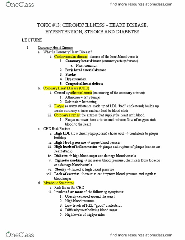 PSC 126 Lecture Notes - Lecture 13: Coronary Artery Disease, Peripheral Artery Disease, Hyperglycemia thumbnail