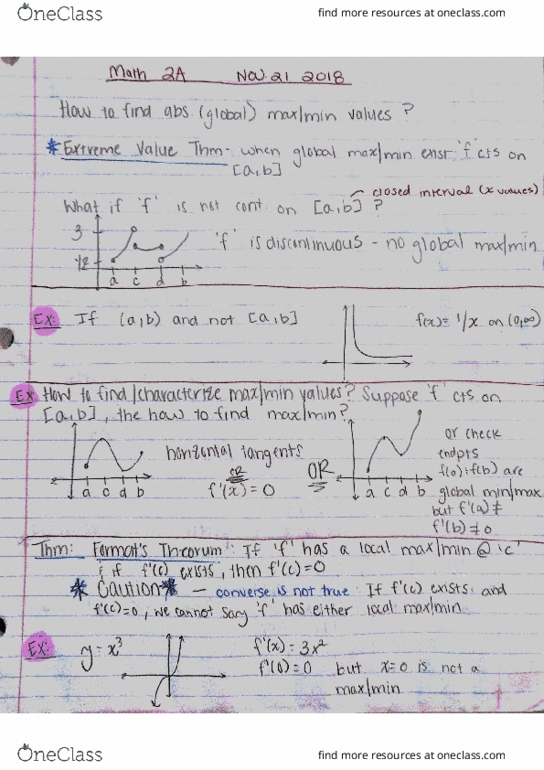 MATH 2A Lecture Notes - Lecture 24: Minimax, Mox Fuel cover image