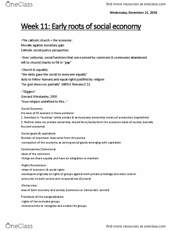 SOSC 1341 Lecture Notes - Lecture 12: Gerrard Winstanley, New Revised Standard Version, Moral Economy thumbnail