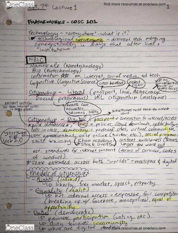 COSC 101 Lecture Notes - Lecture 2: Non-Linear Editing System, Navigational Aid, Peon cover image