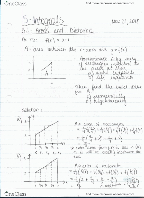 MATH 1000 Lecture 34: Math 1000 Notes November 21- Section 5.1 cover image