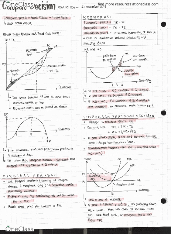 ECON 101 Lecture Notes - Lecture 34: Arve, Marginal Cost cover image