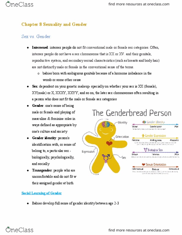 SOC100H5 Chapter Notes - Chapter 8: Secondary Sex Characteristic, Gender Role, Glass Ceiling thumbnail