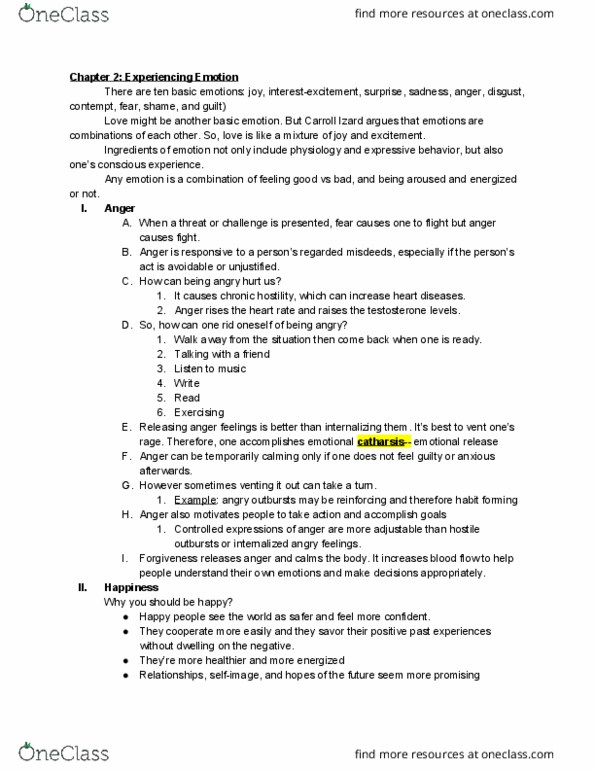 PSY 111 Chapter Notes - Chapter 2: Carroll Izard, Positive Psychology, Relative Deprivation thumbnail