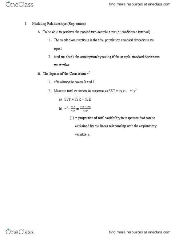 STATS 250 Lecture Notes - Lecture 33: Dependent And Independent Variables, Confidence Interval, Total Variation cover image