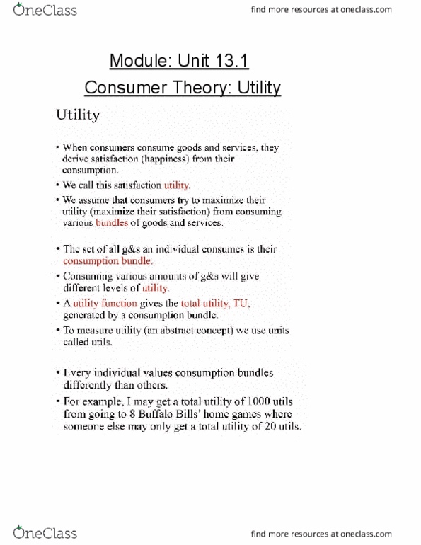 ECON 1B03 Lecture 40: Consumer Theory: Utility thumbnail