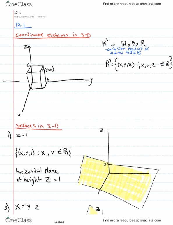 MAC-2313 Lecture 1: 12.1 thumbnail