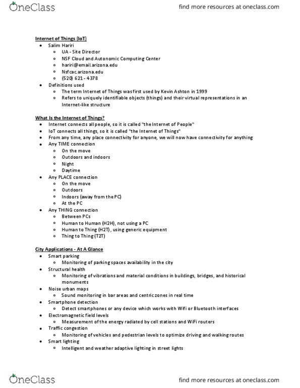 MIS 111 Lecture Notes - Lecture 43: Kevin Ashton, Traffic Congestion, Autonomic Computing thumbnail