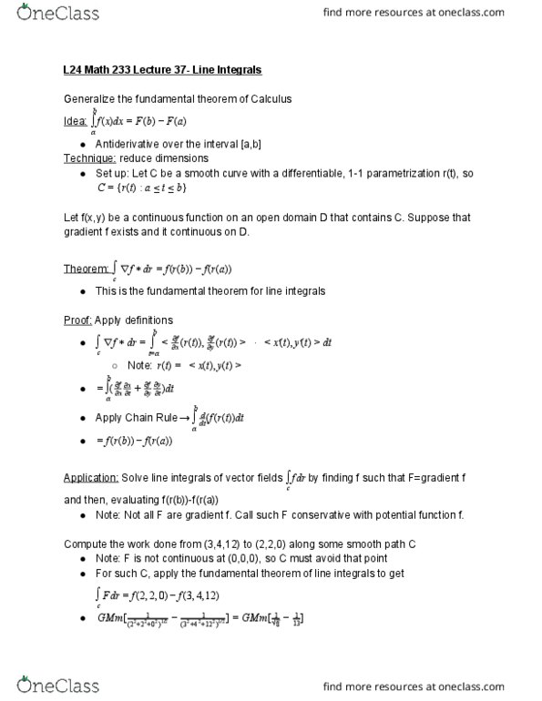 L24 Math 233 Lecture Notes - Lecture 40: Nissan L Engine, Antiderivative, C More Entertainment thumbnail