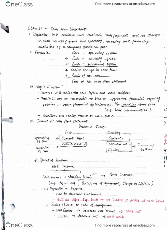 COMM 1101 Lecture 25: class 21 - cash flow statement cover image