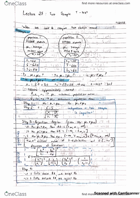 STAT 1000Q Lecture 27: Two Sample T-Test cover image