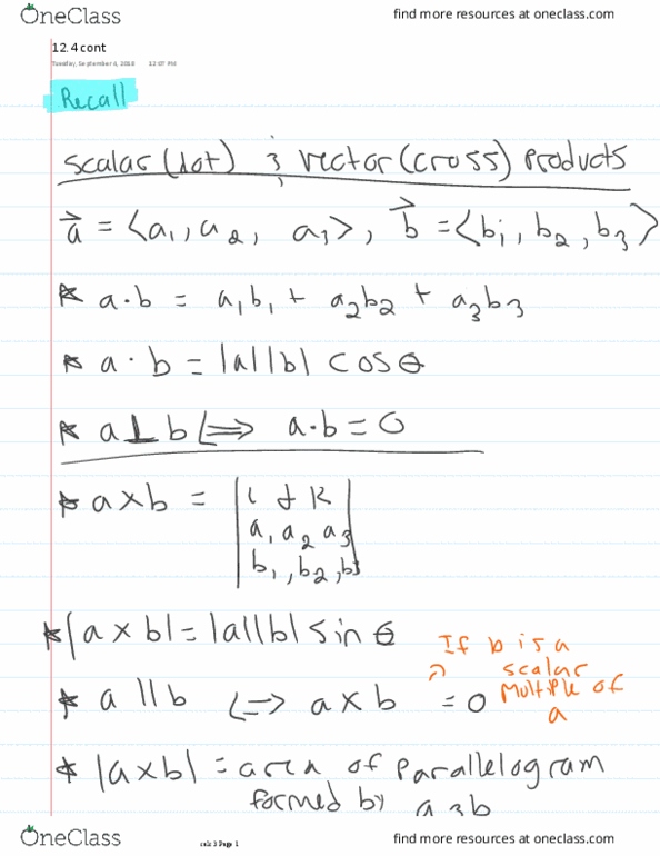 MAC-2313 Lecture 5: 12.4 cont thumbnail