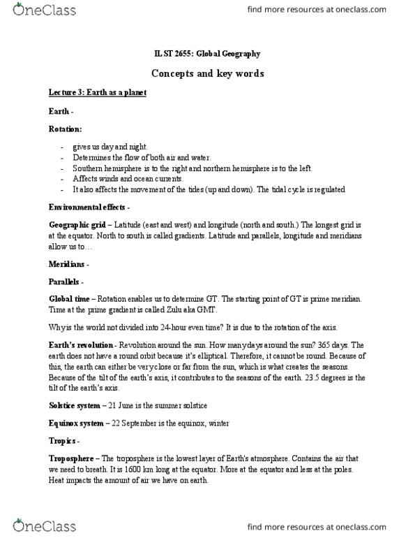 ILST 2655 Lecture Notes - Lecture 3: Critical Geography, Coriolis Force, Lapse Rate thumbnail