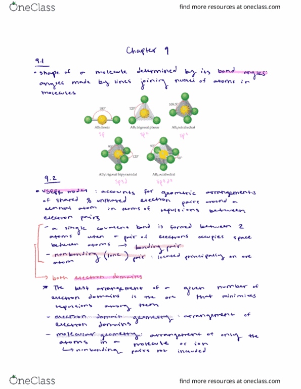 CHEM 1210 Chapter Notes - Chapter 9: Covalent Bond, Chemical Polarity, Electron Configuration thumbnail