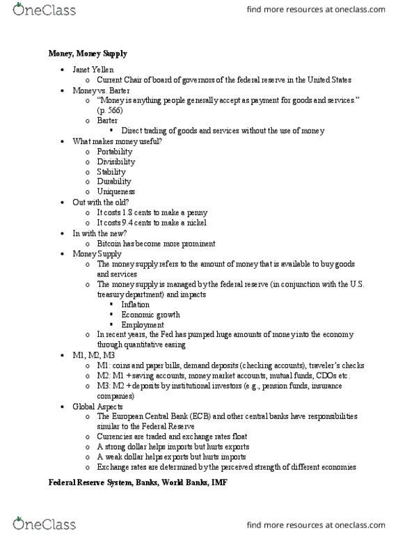 MGMT 1 Lecture Notes - Lecture 18: United States Department Of The Treasury, Federal Reserve System, Federal Deposit Insurance Corporation thumbnail