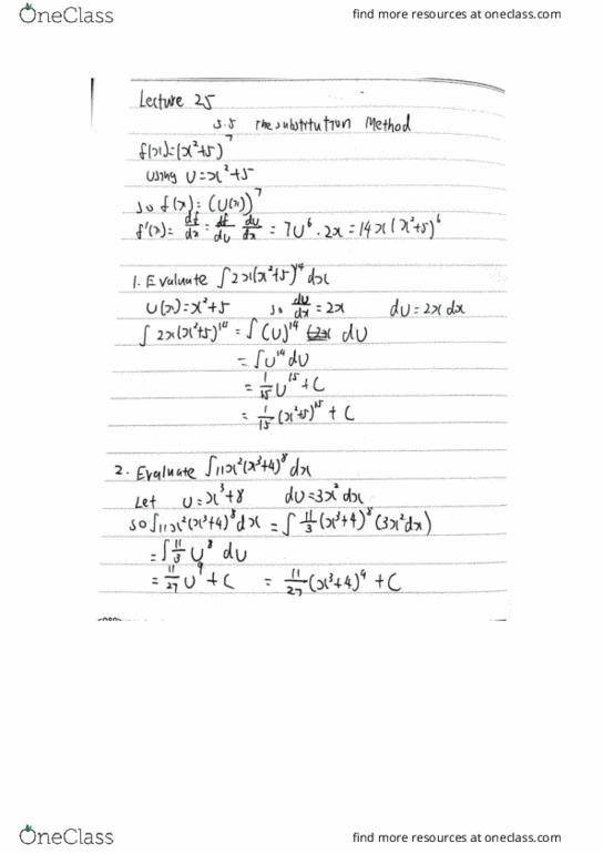 MATH 1131Q Lecture 25: The Substitution Method cover image