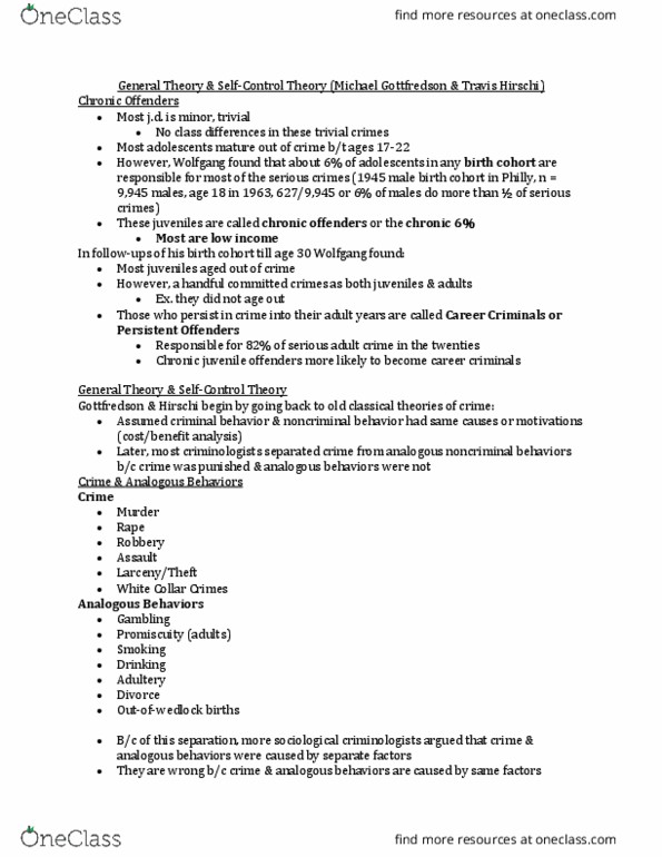 01:920:222 Lecture Notes - Lecture 25: Travis Hirschi, Michael R. Gottfredson, Promiscuity thumbnail