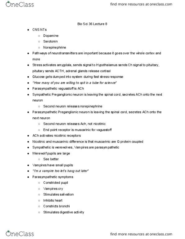 BIO SCI 36 Lecture Notes - Lecture 8: Nicotinic Acetylcholine Receptor, Miosis, Bronchus thumbnail