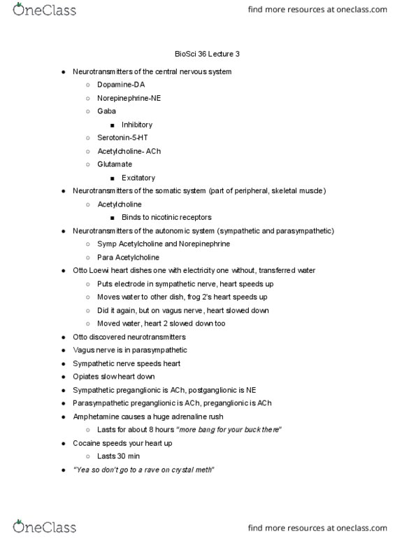 BIO SCI 36 Lecture Notes - Lecture 3: Otto Loewi, Vagus Nerve, Sympathetic Nervous System thumbnail