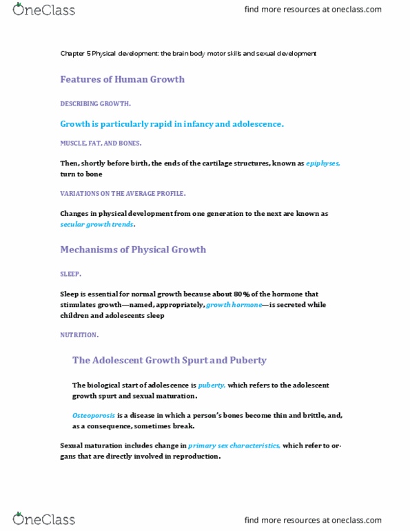 PSYCH211 Lecture Notes - Lecture 5: Sex Organ, Osteoporosis, Basal Metabolic Rate thumbnail