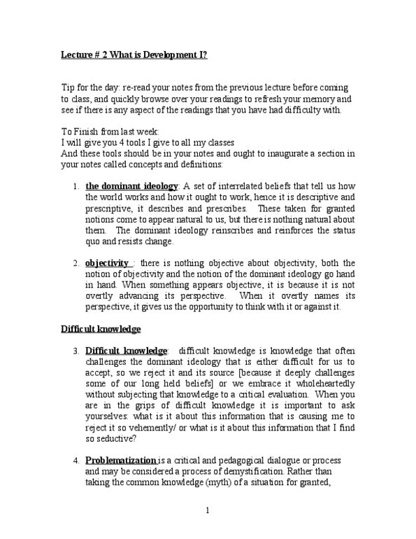 SOSC 1910 Lecture Notes - Problematization, Labour Power, Economic Determinism thumbnail